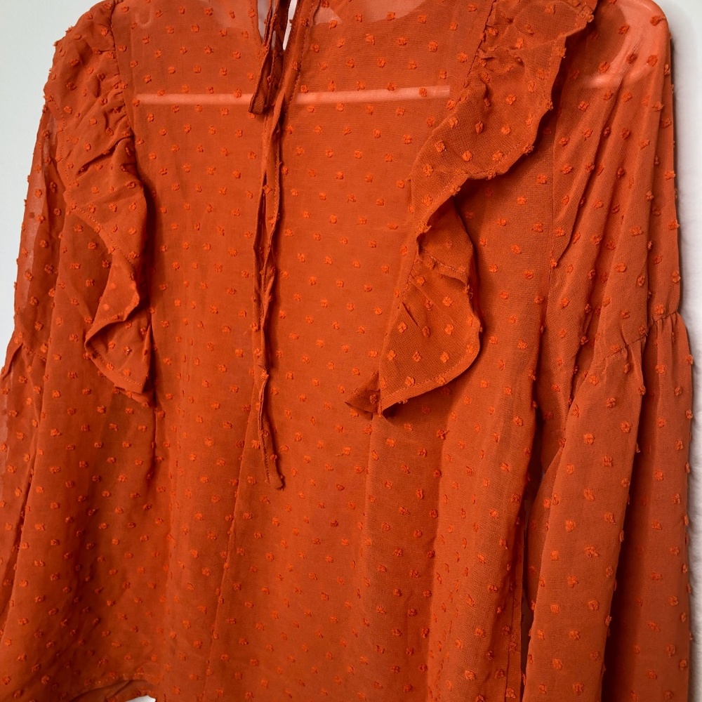Orange Ruffle Blouse - Picture 7 of 7